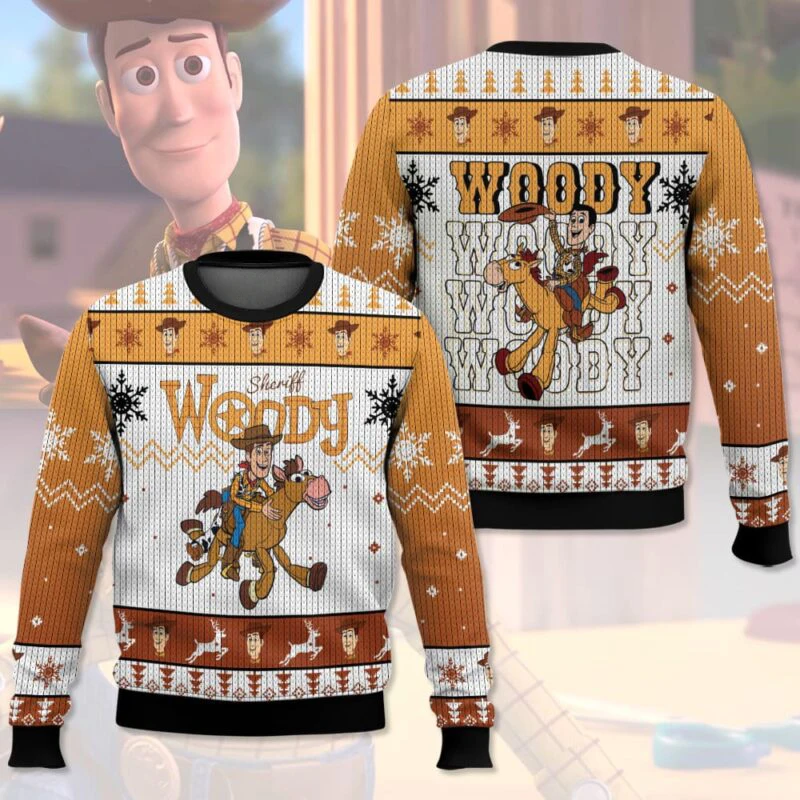 

Disney Toy Story Sheriff Woody Ugly Christmas Sweater Funny Holiday Party Pullover Plus Size Sweater for Men Xmas Gift 2026