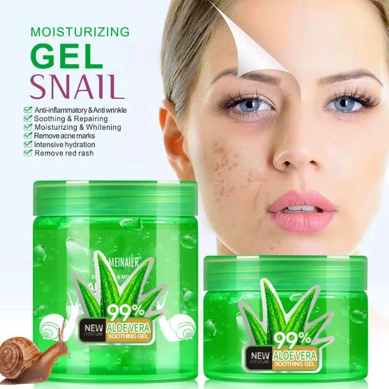 

150ml 250ml Aloe Vera Gel Natural Snail Face Cream Deep Moisturize Hydration Revitalize Emolliency Smoothing Brighten Care Cream