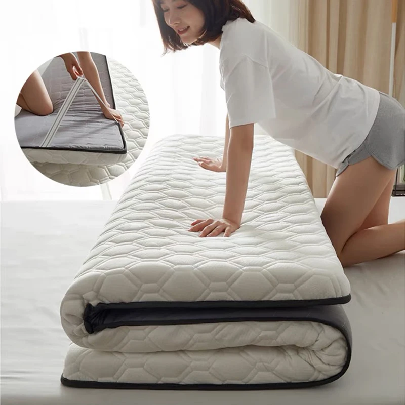 فراش المفروشات المنزلية اللاتكس الفراش فراش لحاف وسادة مزدوجة فوتون أسفل حصير الإسفنج وسادة رقيقة فراش #2