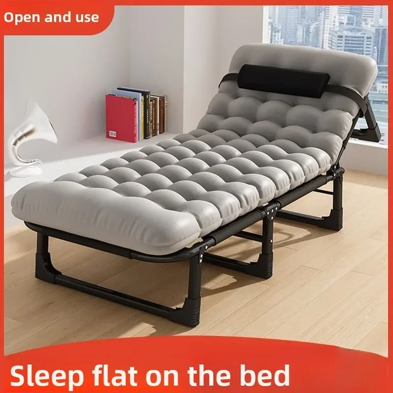 Collapsible Single Bed Wide Portable Lounge Cot Office Nap Bed Multi Function Folding Bed for Caregiving and Travel Foldable Bed
