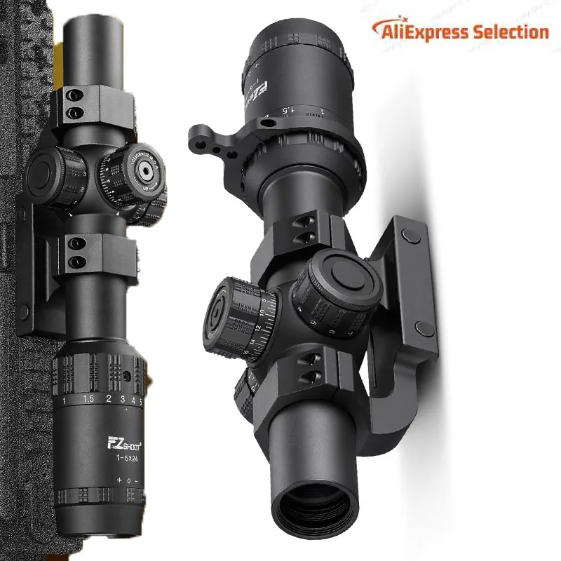 

1-6x24 LPVO Rifle Second Focal Plane Cantilever Mount Illuminated Rangefinder Reticle Scope Zero Reset Hunting