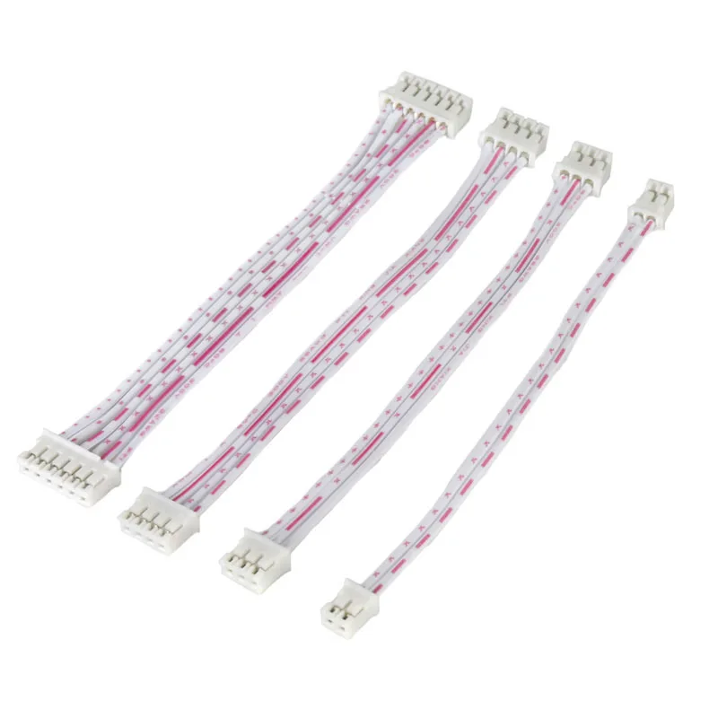 10PCS PH2.0 Female Connector Terminal Cable 10cm 20cm 30cm JST 2.0 Red white Wire 2p 3p 4p 5p 6p 7p 8p Single/Double Head 26AWG