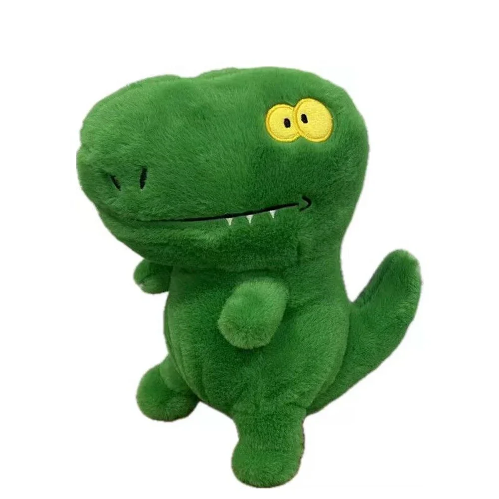 

26CM Cute Little Green Dinosaur Plush Toy Short Hair Soft Funny Four Eyes Dinosaur Baby To Children's Birthday Christmas Gift