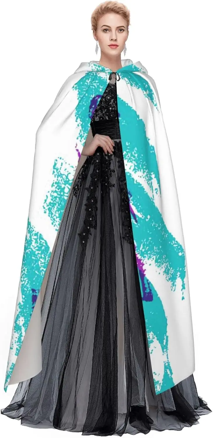 90er Jahre Cup Design Druck Erwachsene Kapuzenumhang Karneval Festival Umhang Cosplay Robe Kostüm Party Gothic Karneval