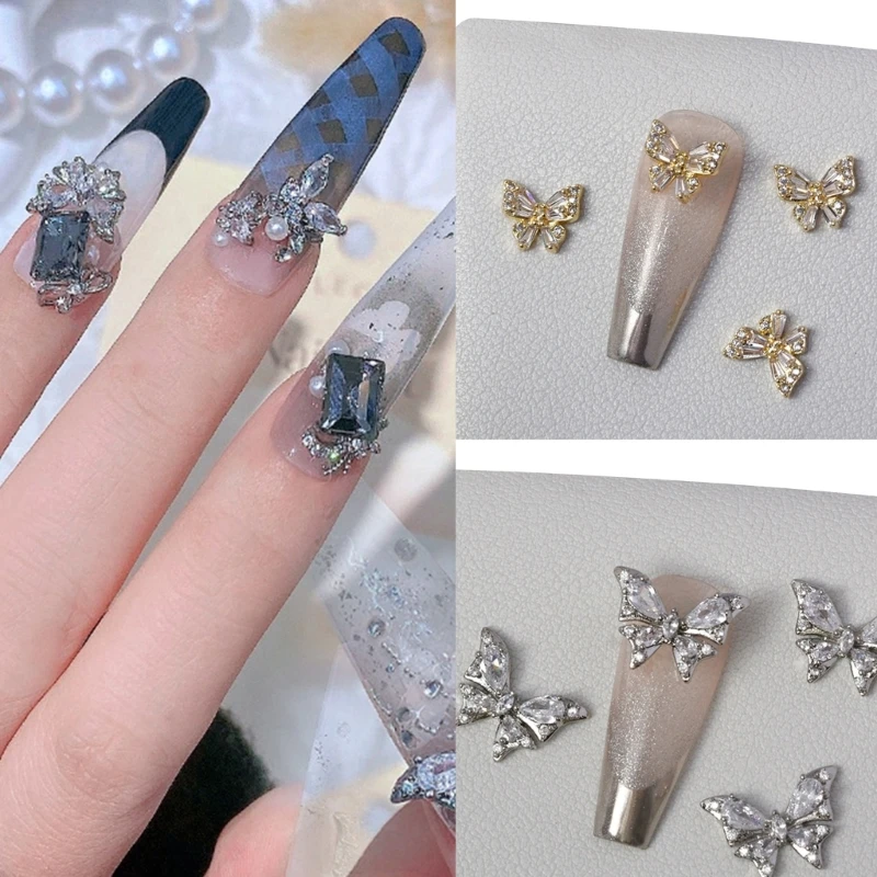 3D Butterfly Nail Rhinestones Nail Decorations Metal Nail Studs Nail Jewelry Nail Beauty Designs Charms Nail Charms