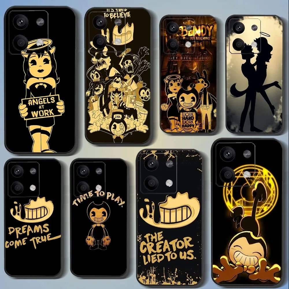 B-Bendy And The Ink Machines Phone Case For Xiaomi 11 Redmi Note 11 5G 8T 9A 9 10T Note8Pro Note9 12SUltra Black Case