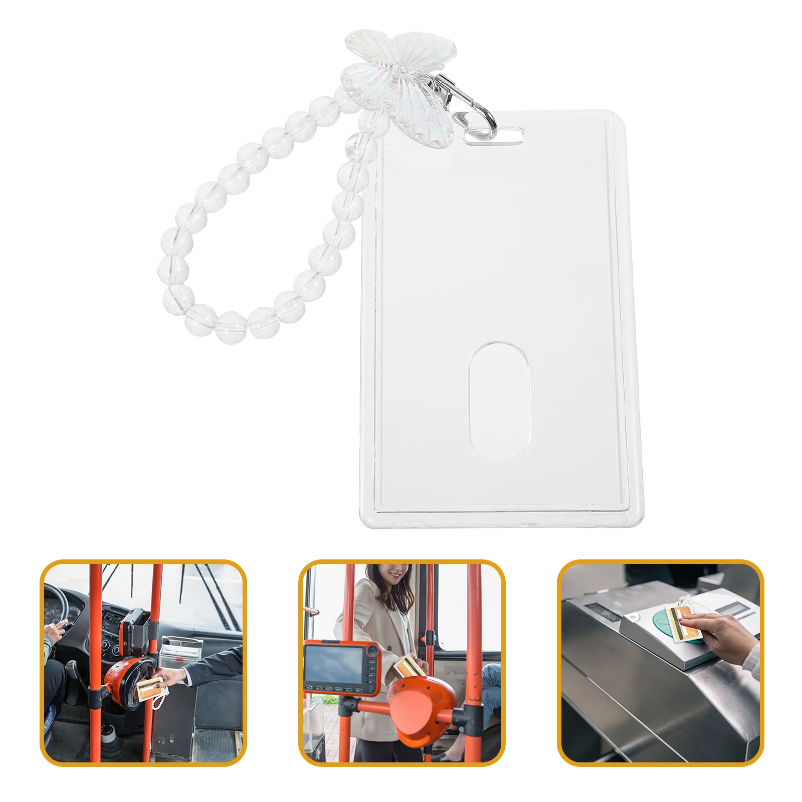 

1Set Slide Up Down Clear Id Card Sleeve Vertical Badge Holder Lightweight Name Card Protector Cute Photocard Holder