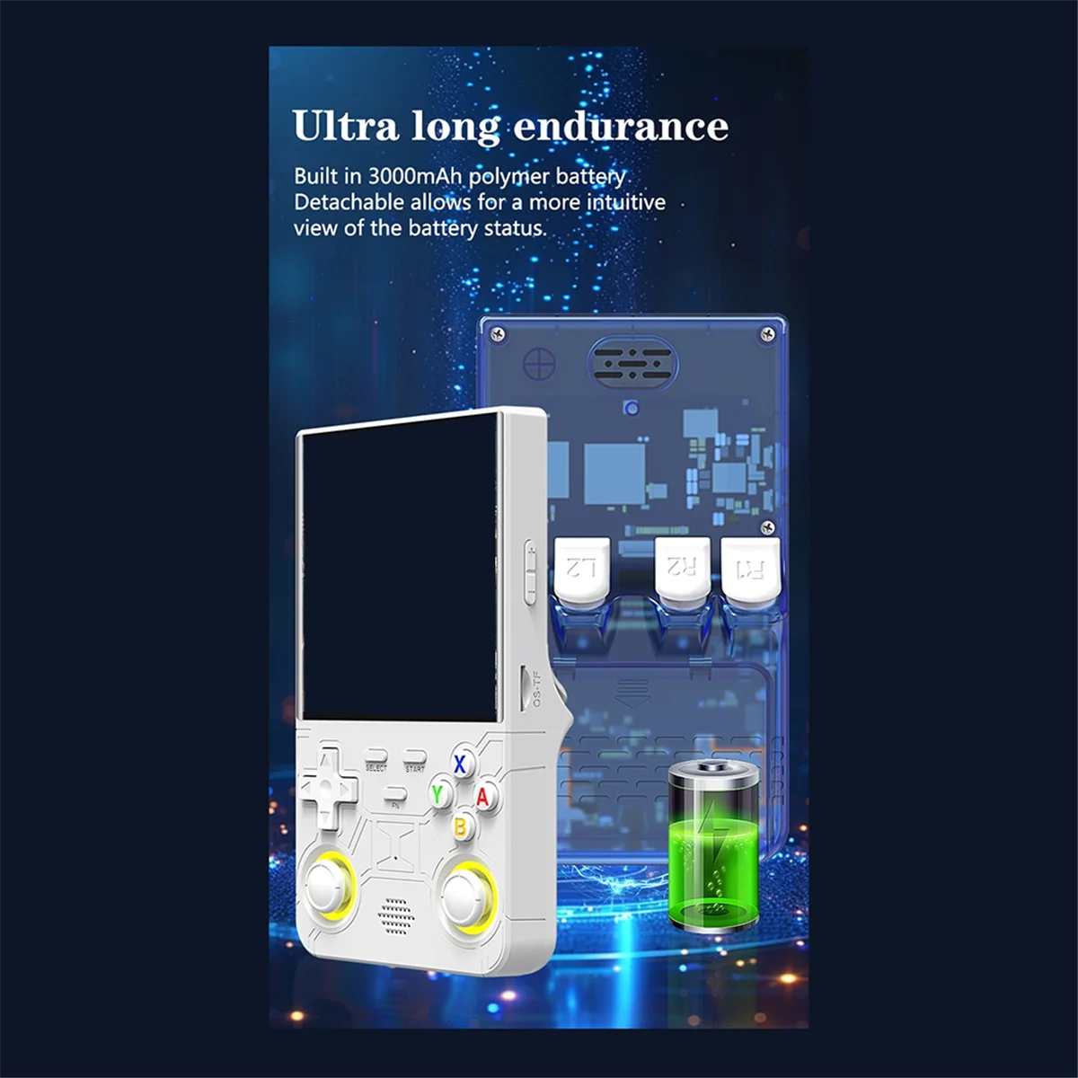 وحدة تحكم ألعاب محمولة R36 Ultra Retro 4.0 بوصة نظام لينكس مفتوح المصدر 64 جيجابايت مشغل فيديو محمول لعبة محمولة B