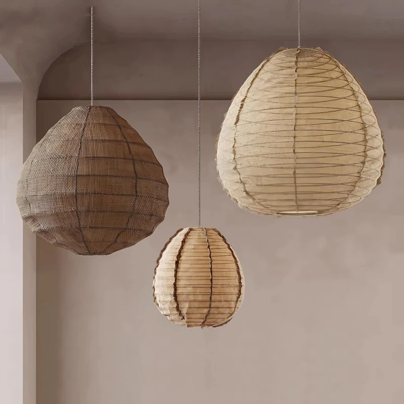 

Japanese Wabi Sabi Style Homestay Restaurant Hot Pot Restaurant Fabric Lantern Atmosphere Indoor Lighting Fixtures