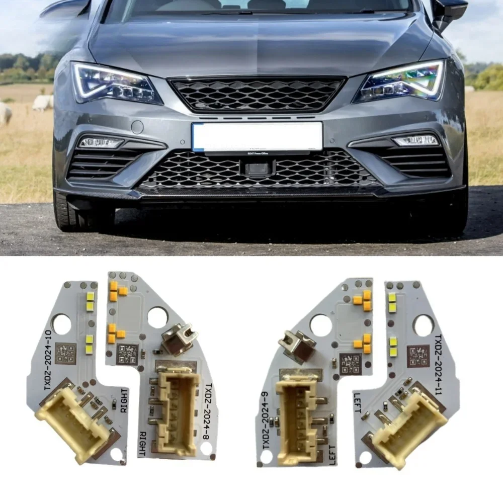 

White DRL Boards For 2017 2018 Seat Leon Cupra LED Headlight DRL LED Chip 90112019 2217059 L B102233-D B102234-D 5F0941476A