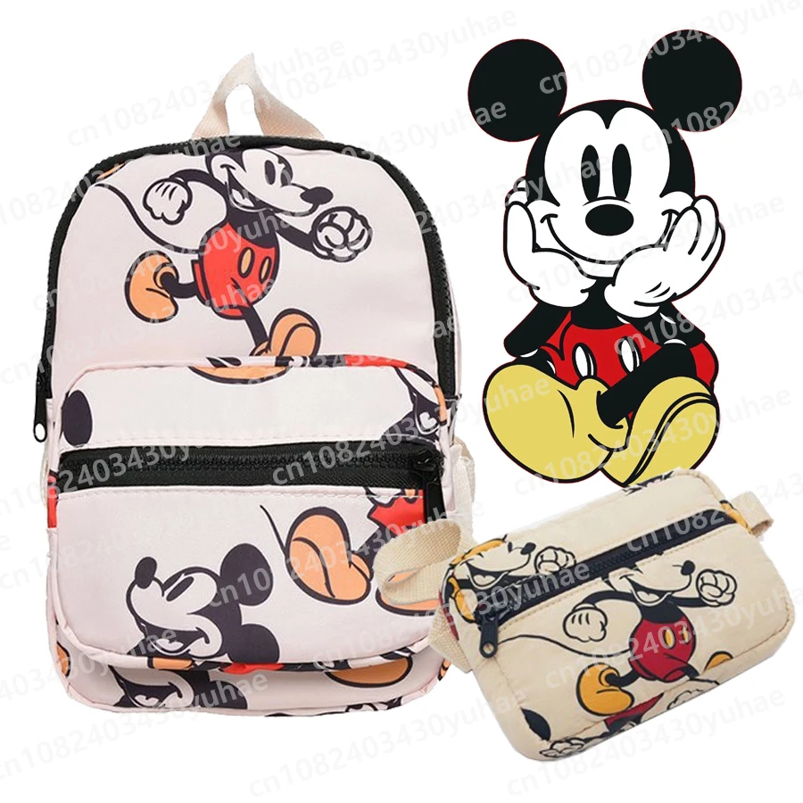 Mickey Mouse Disney Cartoon Printed Student Backpack Pattern Backpacks Cute Elementary School Light Outdoor Travel Children Gift