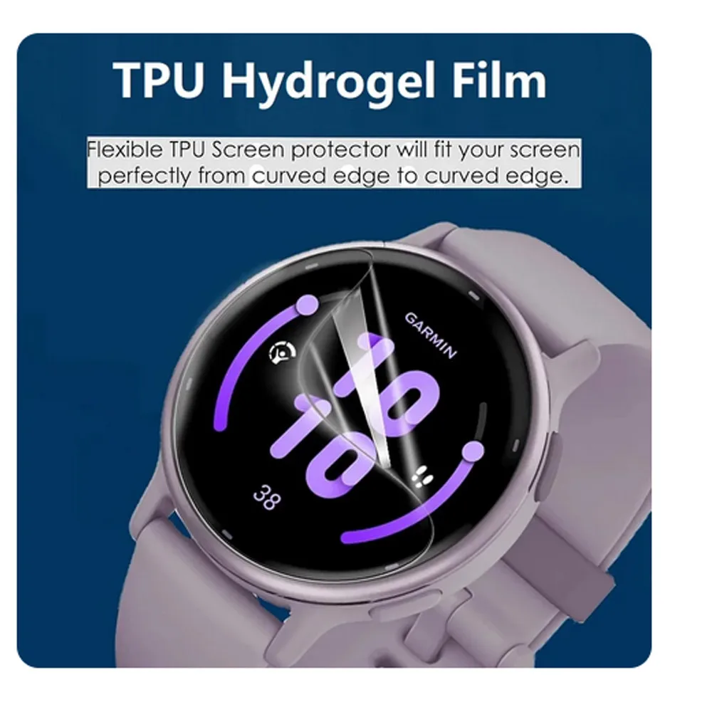 Защитная пленка для экрана 3D PMMA, полное покрытие и прозрачная мягкая пленка из HD ТПУ для Garmin Vivoactive 5, защитная пленка для экрана умных часов