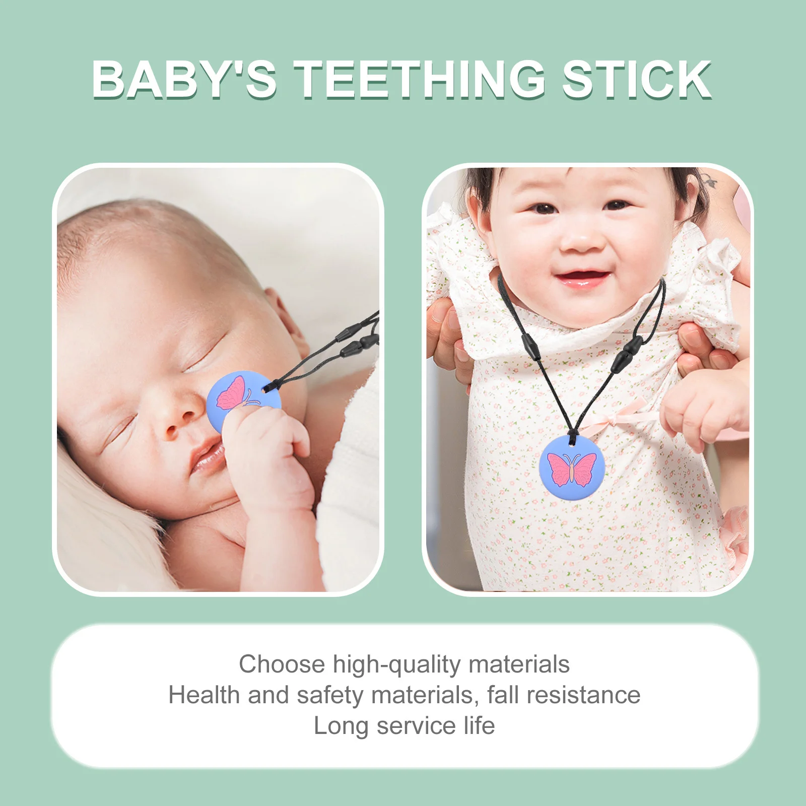 

Baby Teething Necklace Premium Silicone Molar Teether For Infant Toddler Sensory Chew Soothing Nursing Pendant