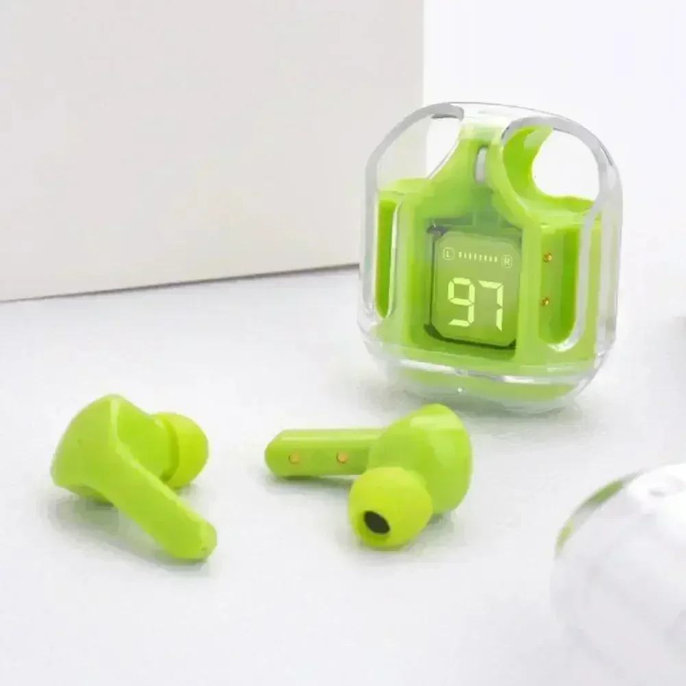 기존 T2 무선 블루투스 이어폰, 투명 HIFI 헤드폰, LED 전원 디지털 디스플레이, Xiaomi 용 스테레오 사운드 이어폰