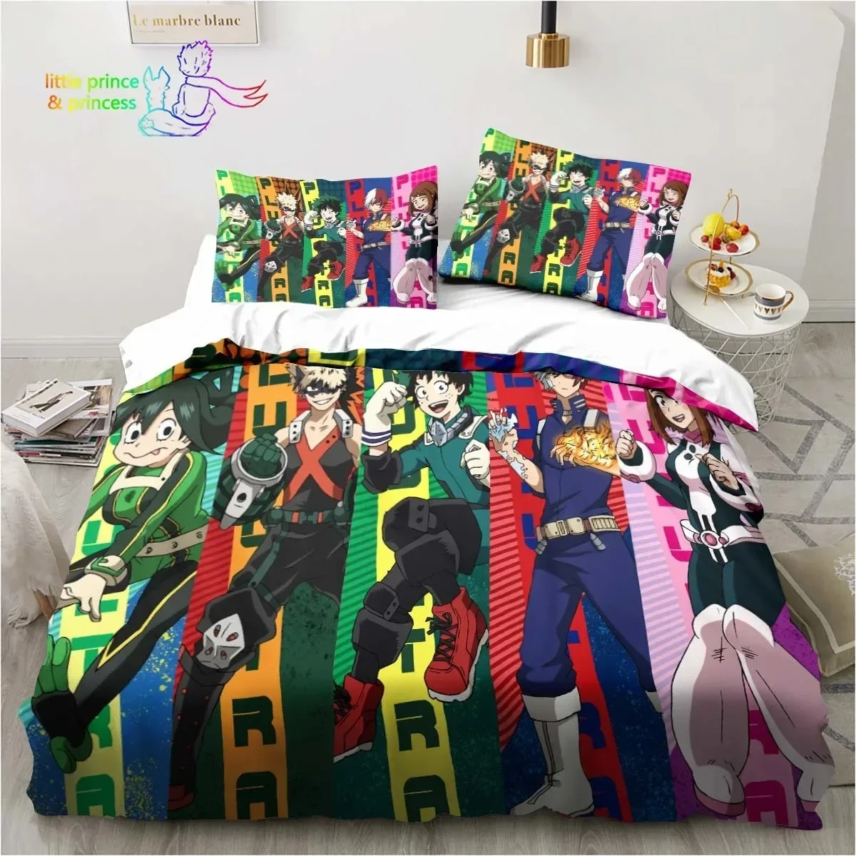 

Anime My Hero Academia Bedding Set Single Twin Full Queen King Size Bed Set Adult Kid Bedroom 3D Print Bedding Gift