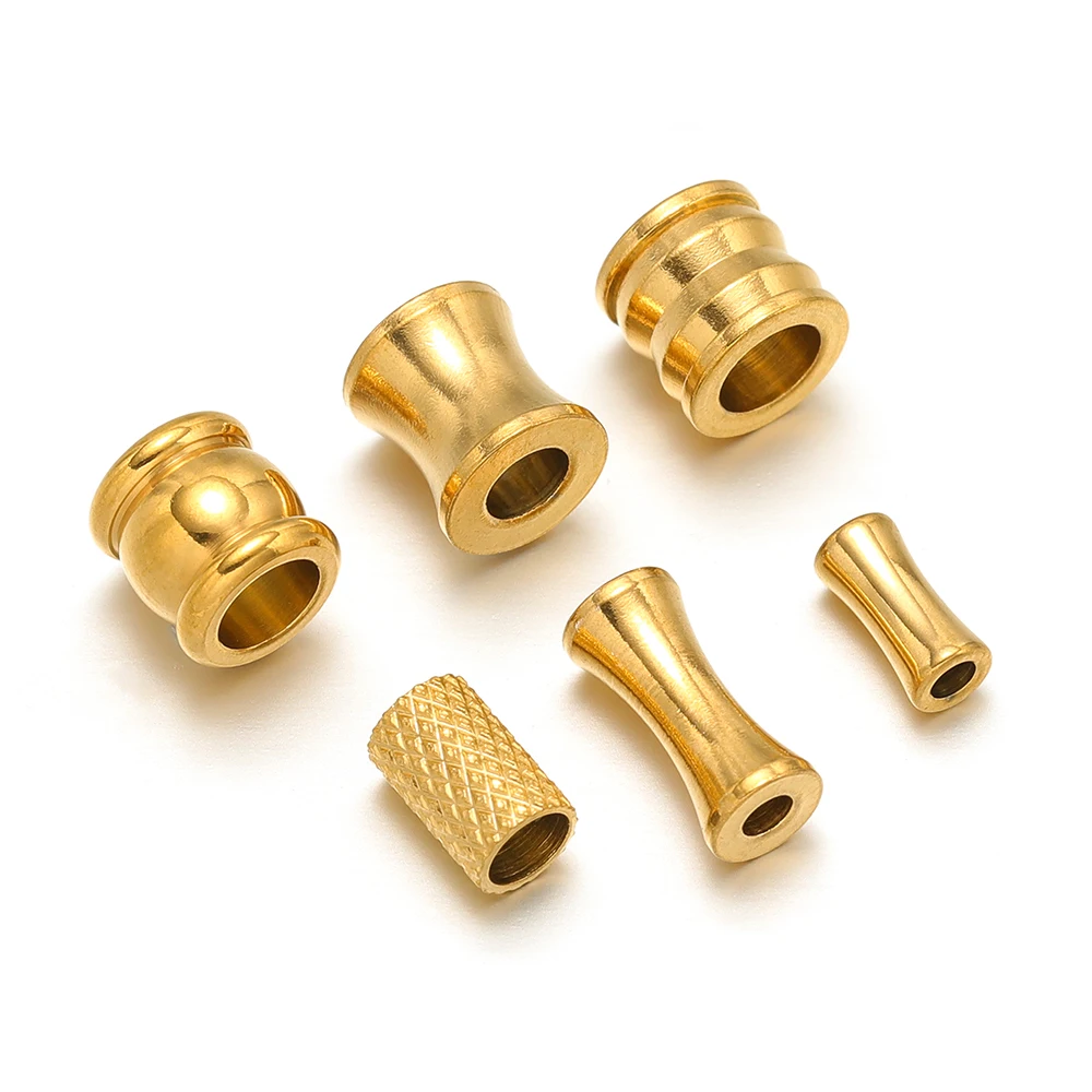 20 Stück Edelstahl-Zylinderperlen mit großem 8-mm-Loch, lose Abstandsperlen für DIY-Armbänder, Halsketten und Schmuckherstellung. – Detail 3
