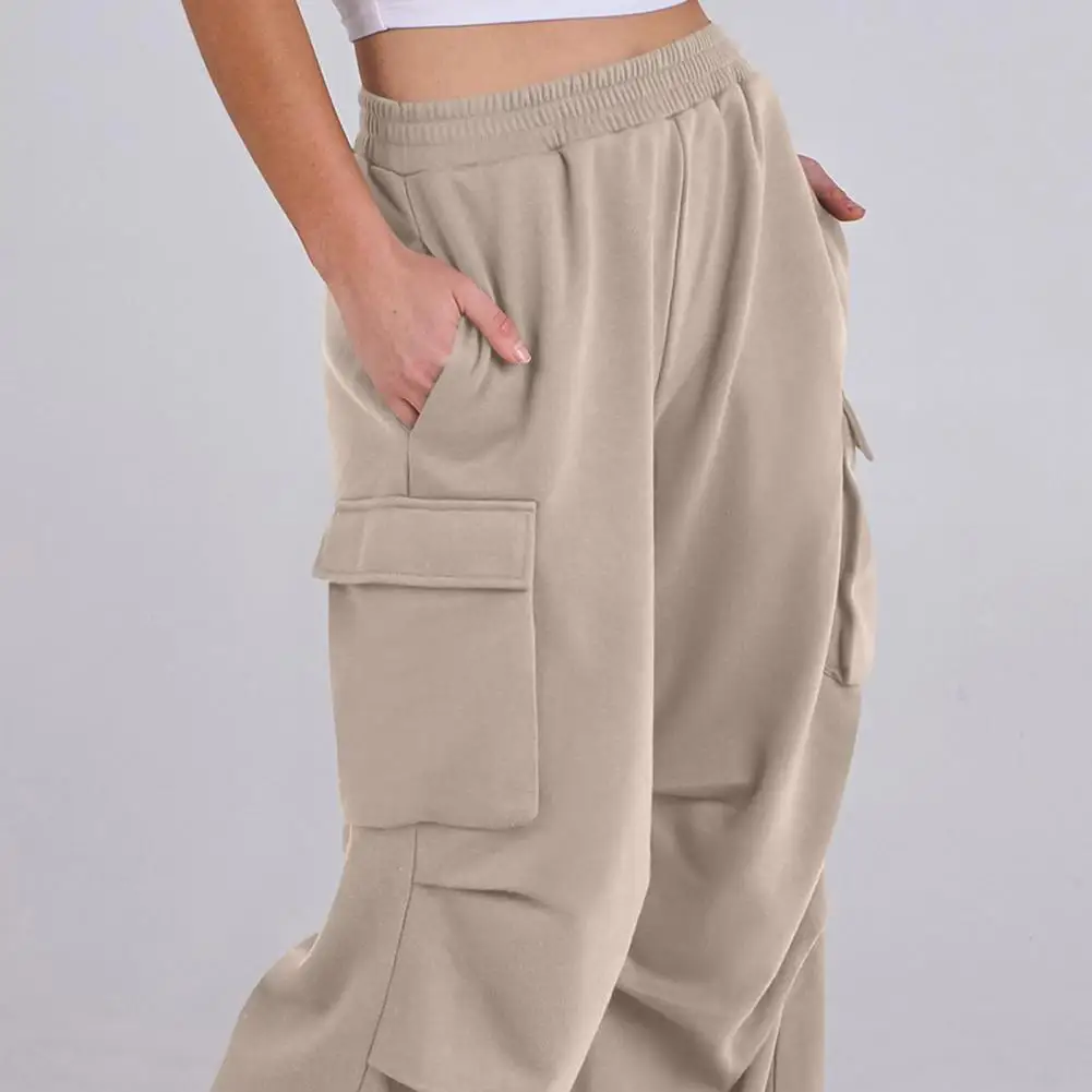 

Новые прямые брюки-карго, женские мешковатые брюки с высокой талией, повседневные широкие брюки, тонкая винтажная уличная одежда, модные повседневные брюки с карманами