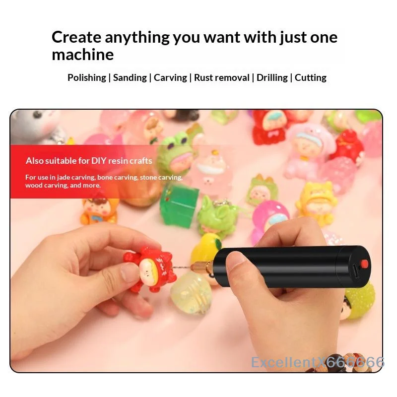 Handheld Mini Electric Drill USB Rechargeable Portable Cordless Drill for Epoxy Resin Jewelry DIY Craft Making Hobbyists