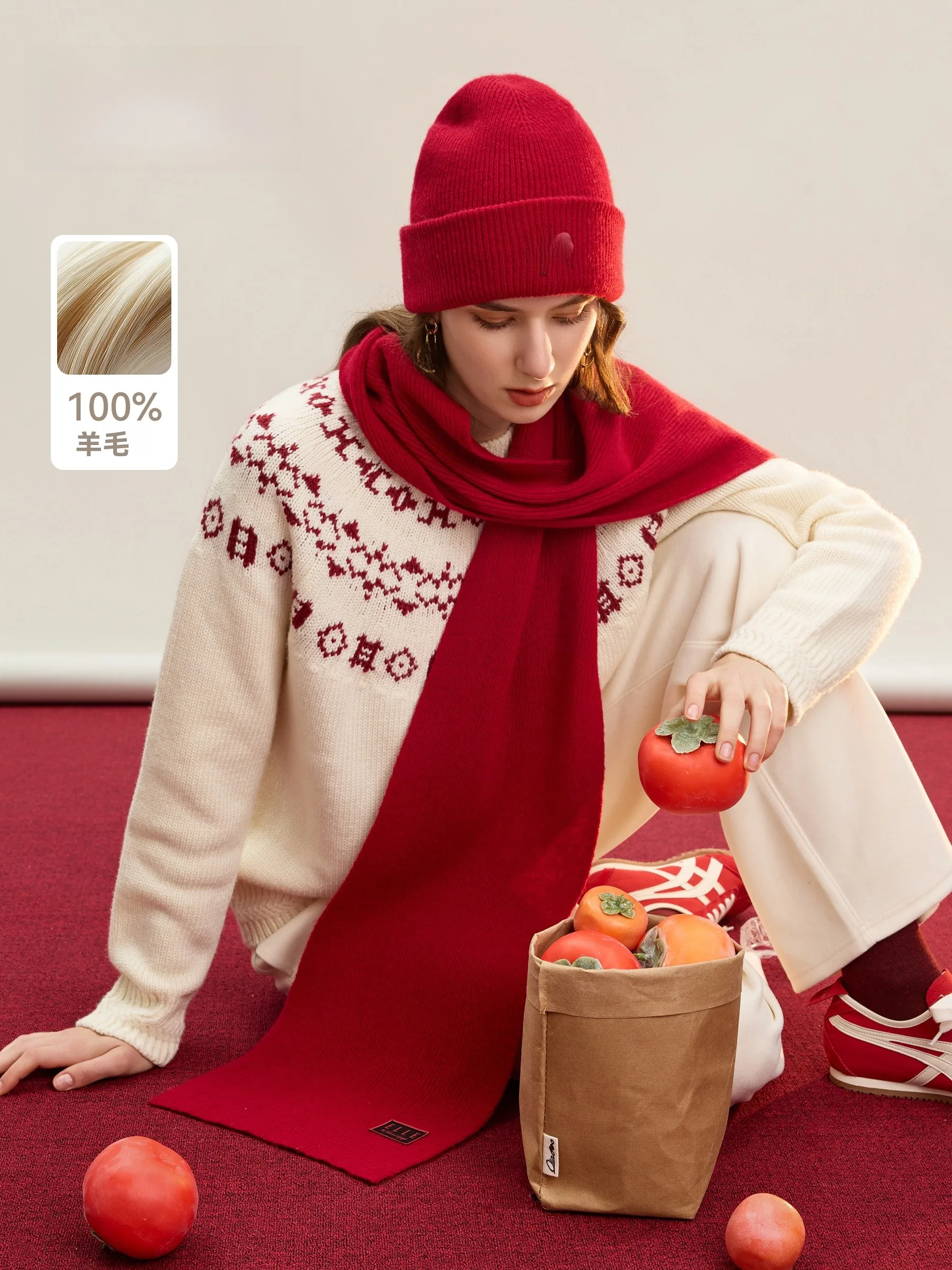 elle00-woolen-knitted-scarf-women's-autumn-winter-warm-versatile-red-ne-warmer-new-year-gift-boxed-briti-sle-pure-color