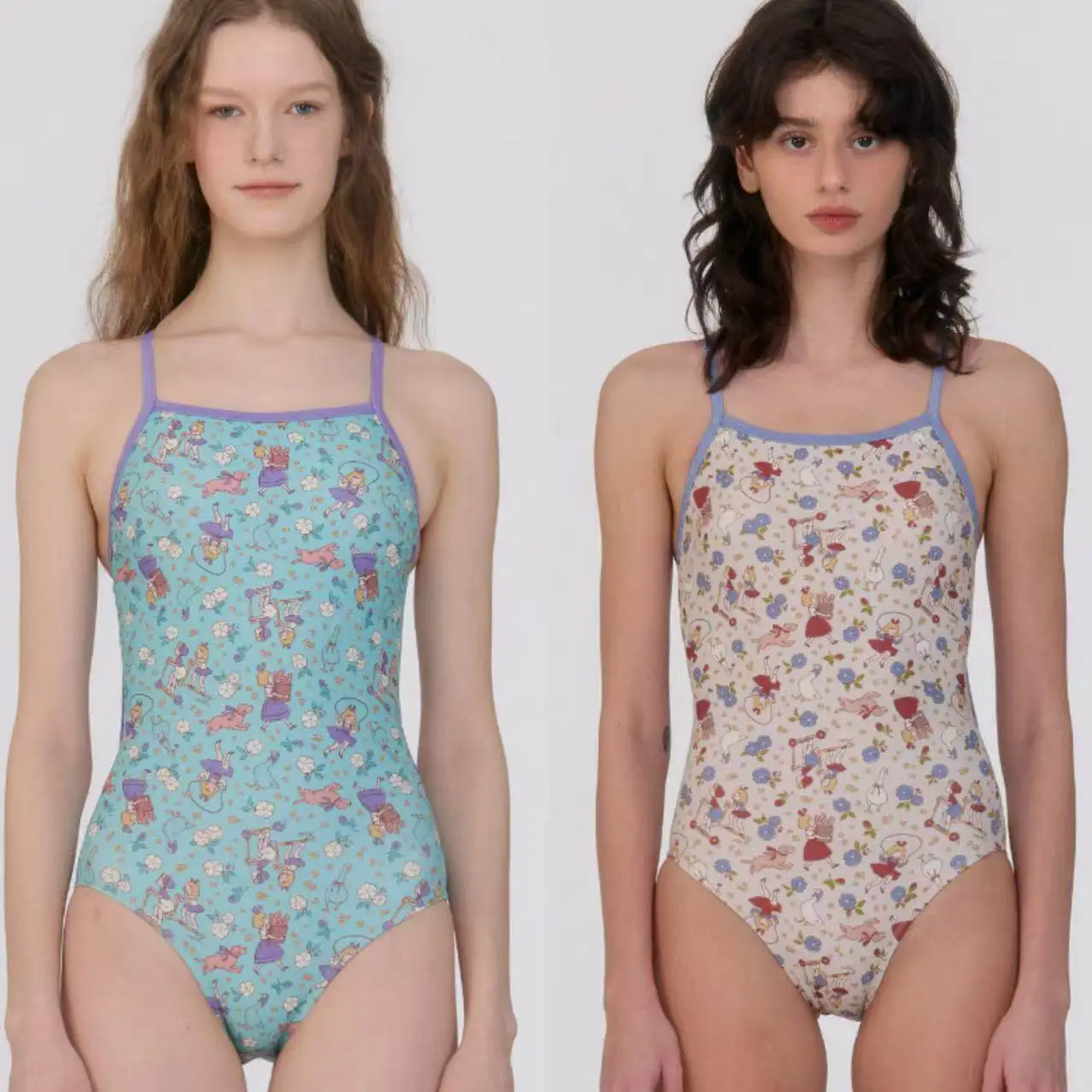 Cartoon Girls One-Piece Swimsuit Professional Style Quick-Dry No-Bust Pad No-Sleeve Competitive Swimwear for Swimming And Hot... - view 4