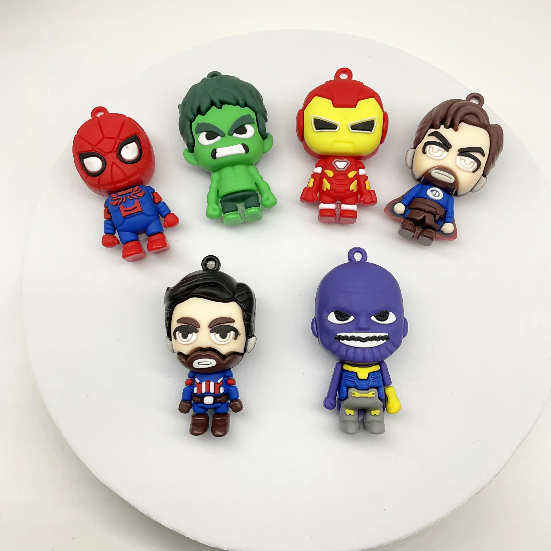 Marvel Series Cartoon Keychain Pendant Avengers Alliance Soft Rubber Doll Boy Gift Bag Car Pendant Manufacturer Wholesale