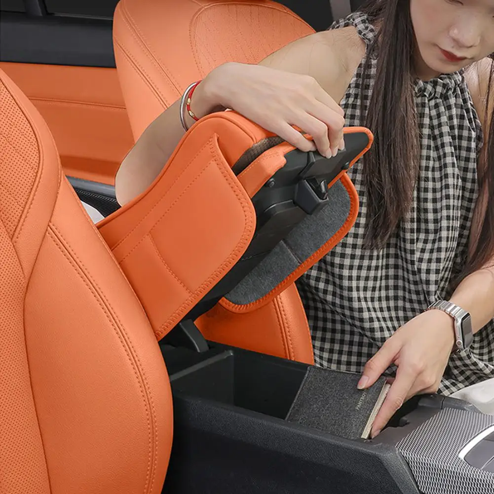 Car Armrest Box Height Increase Pad Leather Protective Cover Storage Bag Car Styling Accessories For Haval H9 2rd 2024 2025