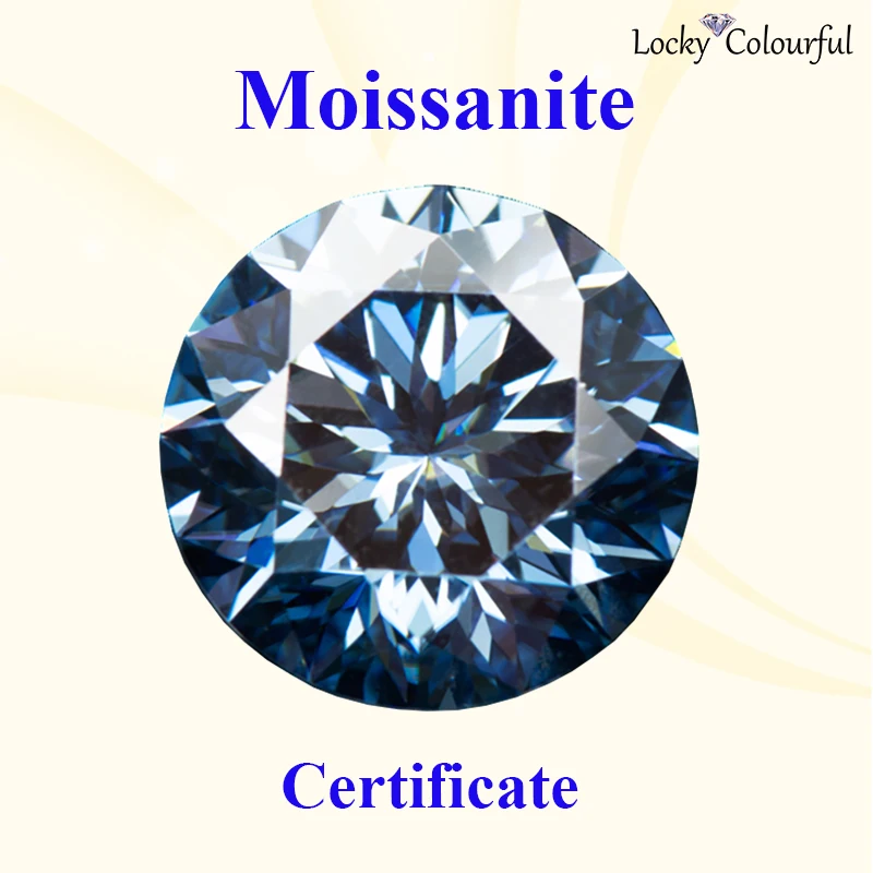 Moissanite Round Shape VVS1 Natural Color Royal Blue Plum Cutting with GRA Certificate for Charms Beads Jewelry Making Materials