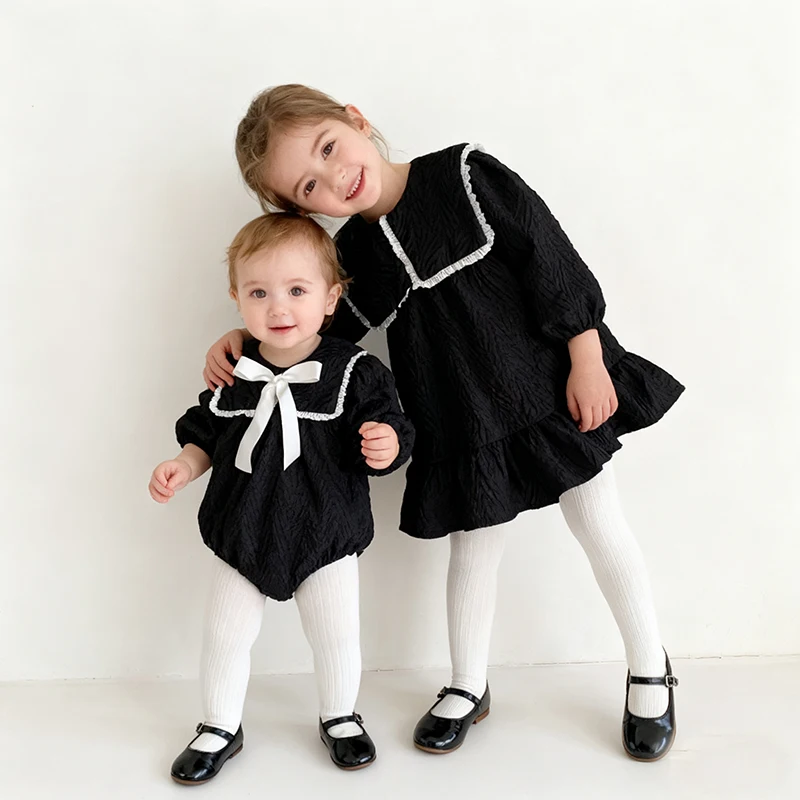 ملابس أطفال جديدة لخريف 2025 من عمر 0 إلى 3 سنوات فساتين أميرات للأطفال الرضع فستان حفلات للفتيات بأكمام طويلة ملابس داخلية للأطفال الصغار #1