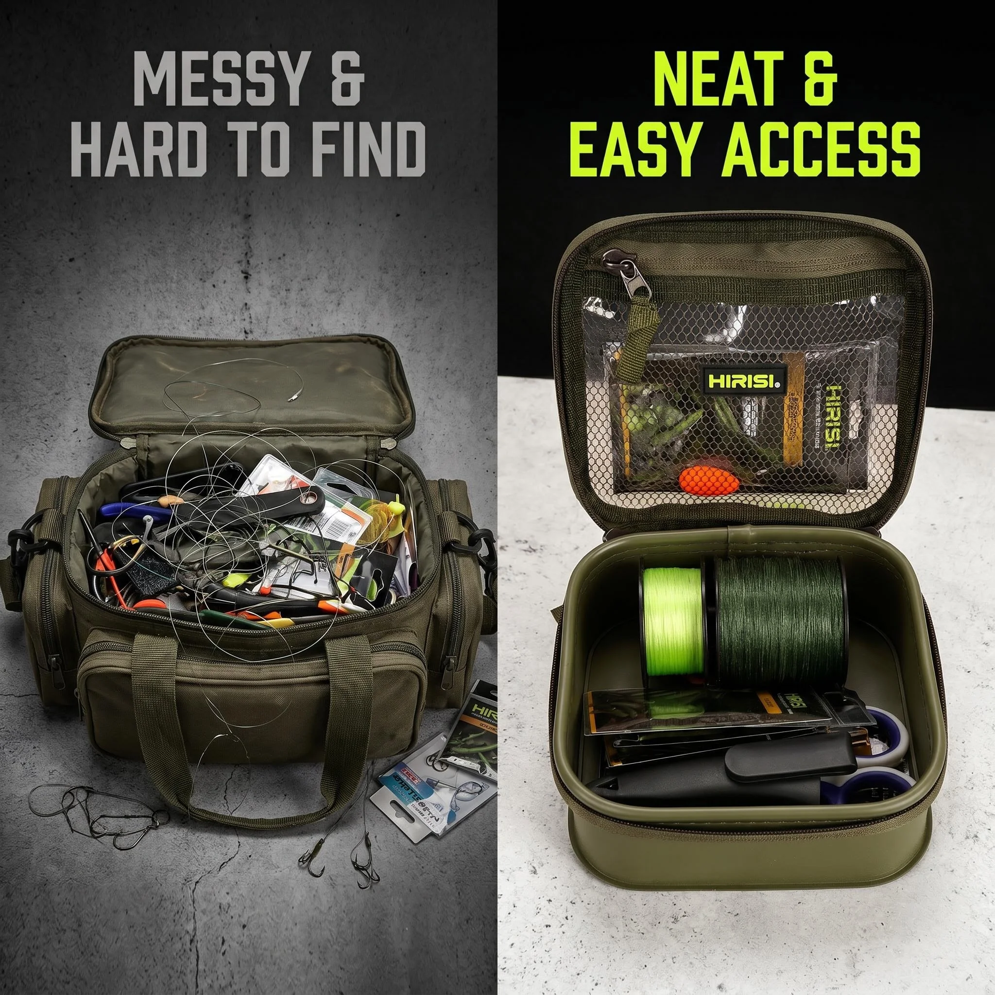 HIRISI EVA Fishing Tackle Storage Bag Waterproof Carp Fishing Rig Box Hook Accessory Case Portable Fishing Parts Storage Pouch view 4