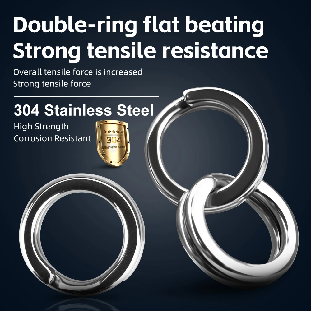 Anillos divididos acero inoxidable MEREDIT ovalados dobles pesca carpa - imagen 3