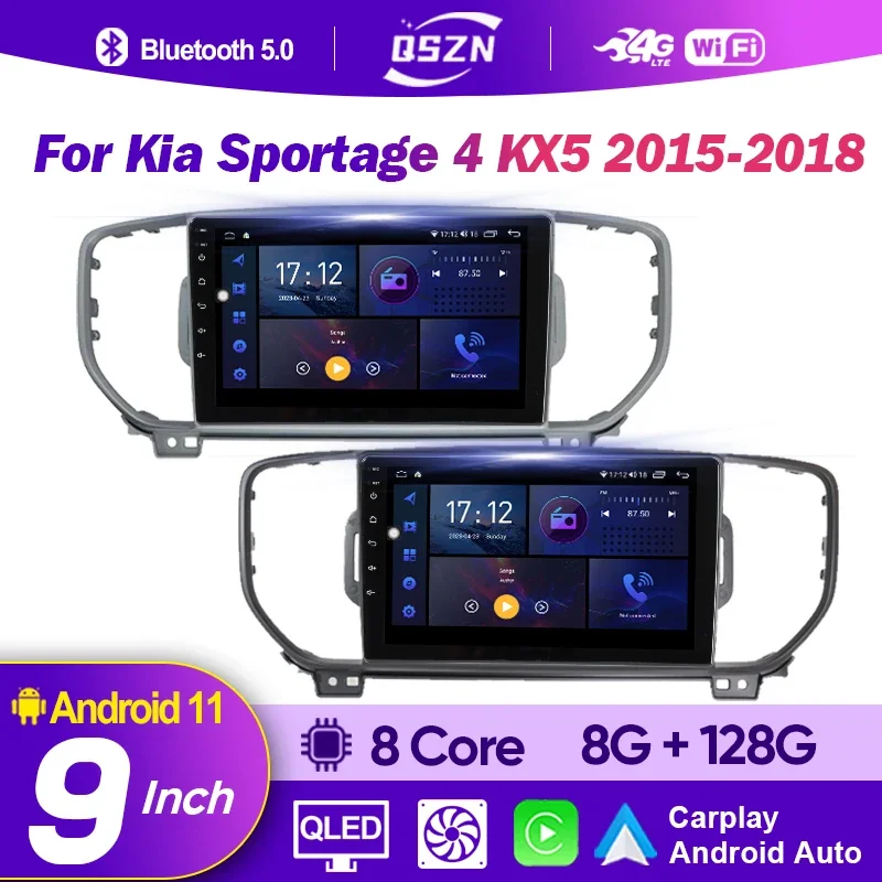 

Автомагнитола 9 дюймов, Android 12,0, мультимедийный плеер, навигация GPS для Kia Sportage 4 KX5 2015-2018, головное устройство Carplay 4G WiFi DSP 2 Din