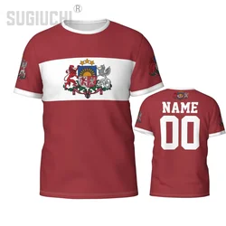 Custom Name Number Latvia Flag Emblem 3D T-shirts For Men Women Tees jersey team Clothes Soccer Football Fans Gift T shirt