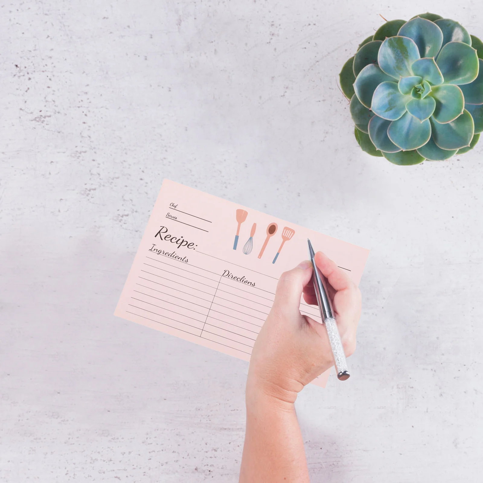 50 Pcs Recipe Card Household Paper Food Convenient Note Decorative Cards Compact