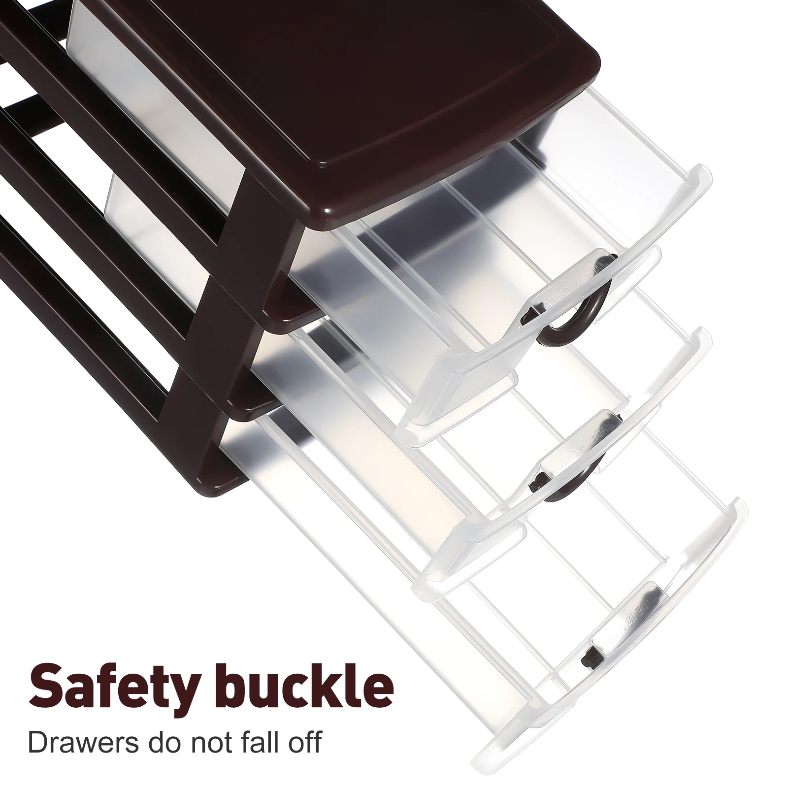 

Desk Storage Box Office Organizer Transparent Plastic Box Handle Holder for Bathroom Living Room Desktop