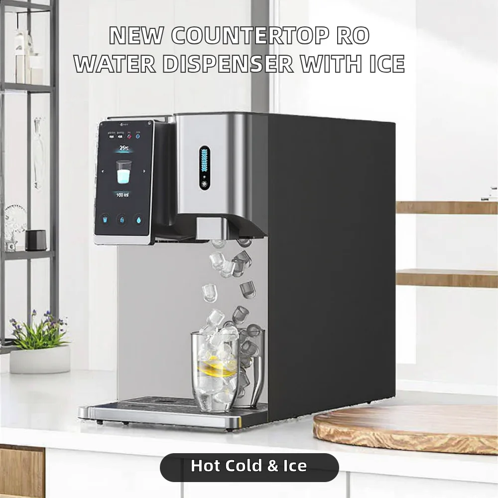 Hot and Cold Water Dispenser with Ice Maker Multiple Temperature Options for Household and Hotel Use