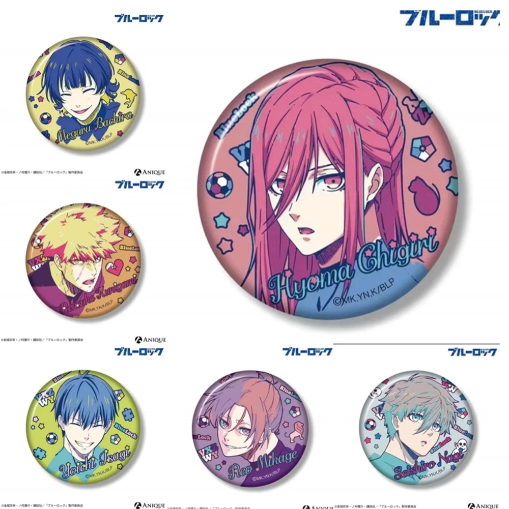 

58mm Anime BLUE LOCK Chigiri Hyoma Nagi Seishiro Rensuke Kunigami Cosplay COSTUME Badge Pin SPTE Tinplate Brooch Prop Xmas Gift