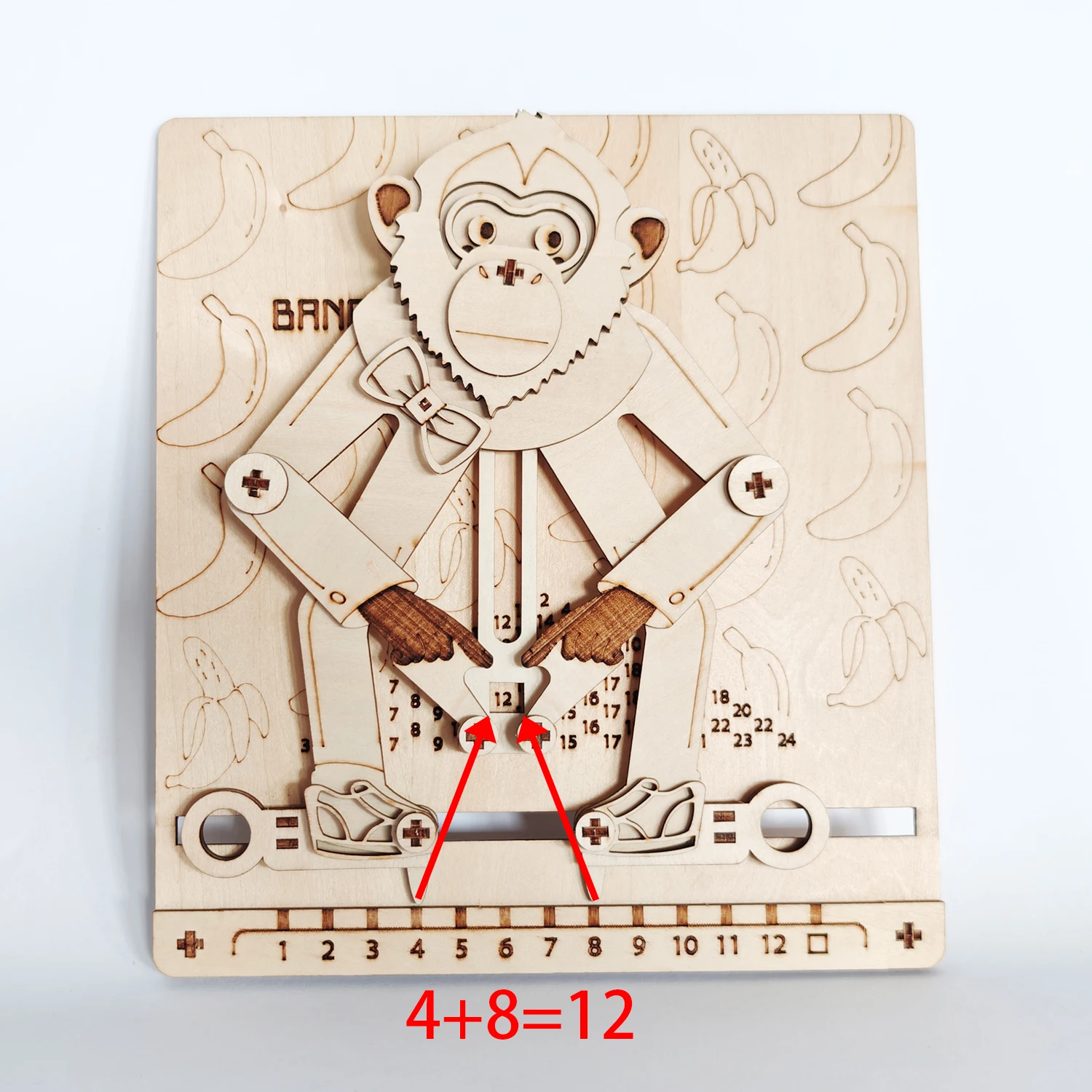 3D 木製パズルベストセラー算術加算猿木製機械式トランスミッションモデル DIY 可動アセンブリギフト