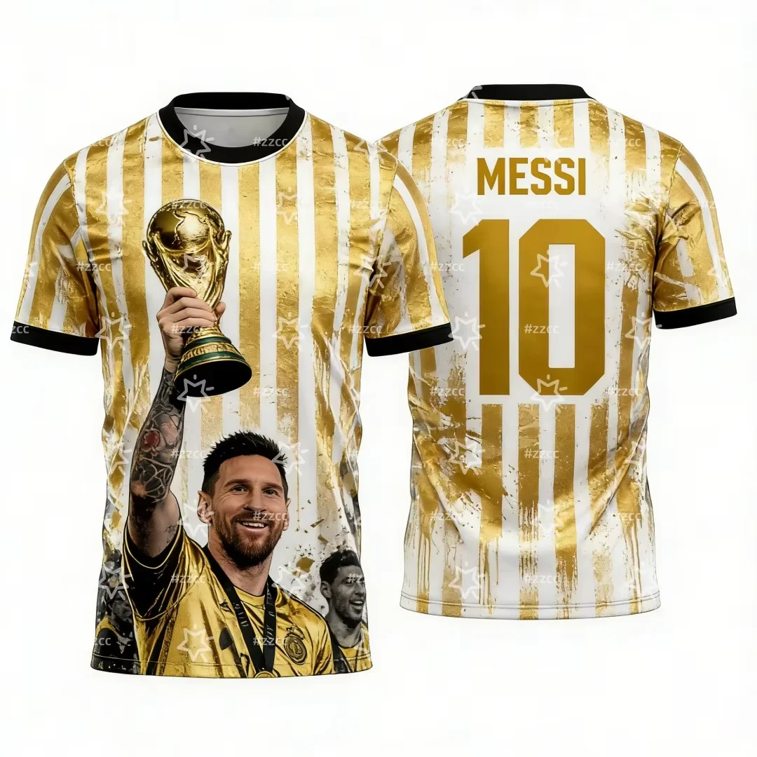 MESSI No. 10 Football Jersey Argentina Football Summer Sports Men's T-Shirt