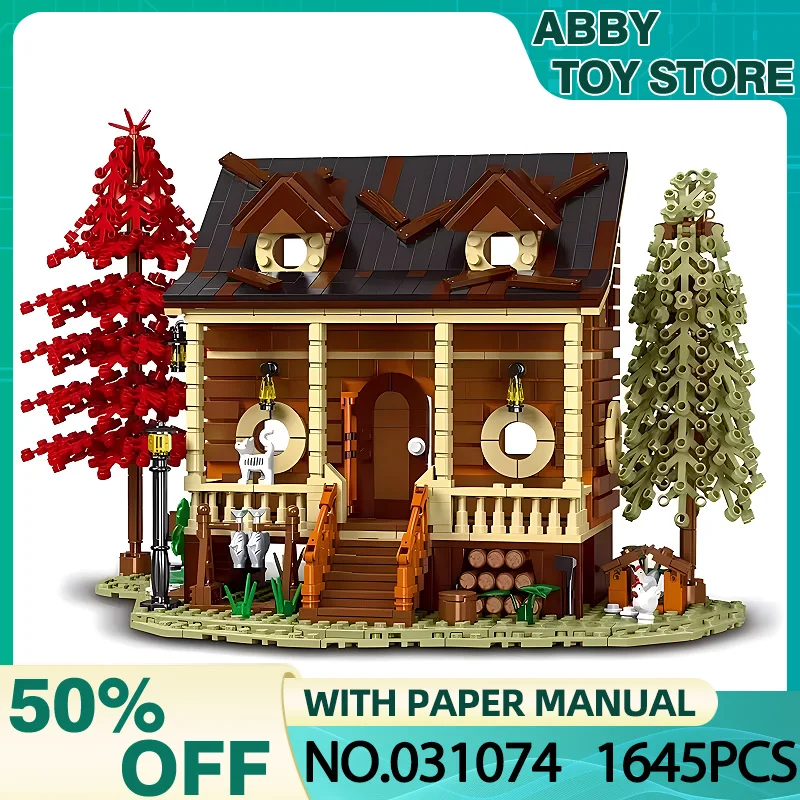 

XMORK 031074 MOC Wood House Architecture Building Blocks Forest Cabin Model Bricks Puzzle Assembly Toy Christmas Gifts For Kids