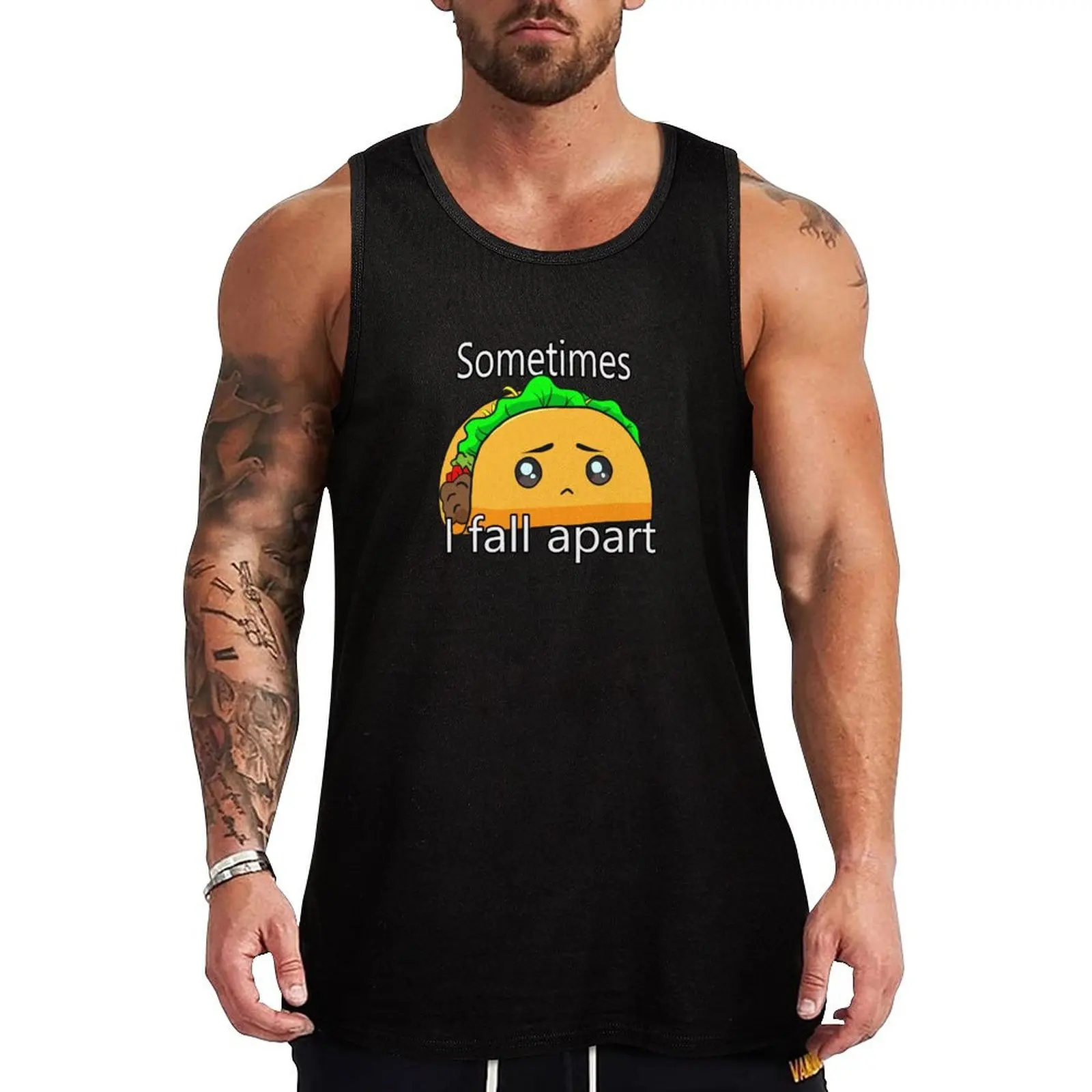 Sometimes I Fall Apart Sad Taco Tank Top Running Athletic Tank Top Moisture Wicking Sleeveless