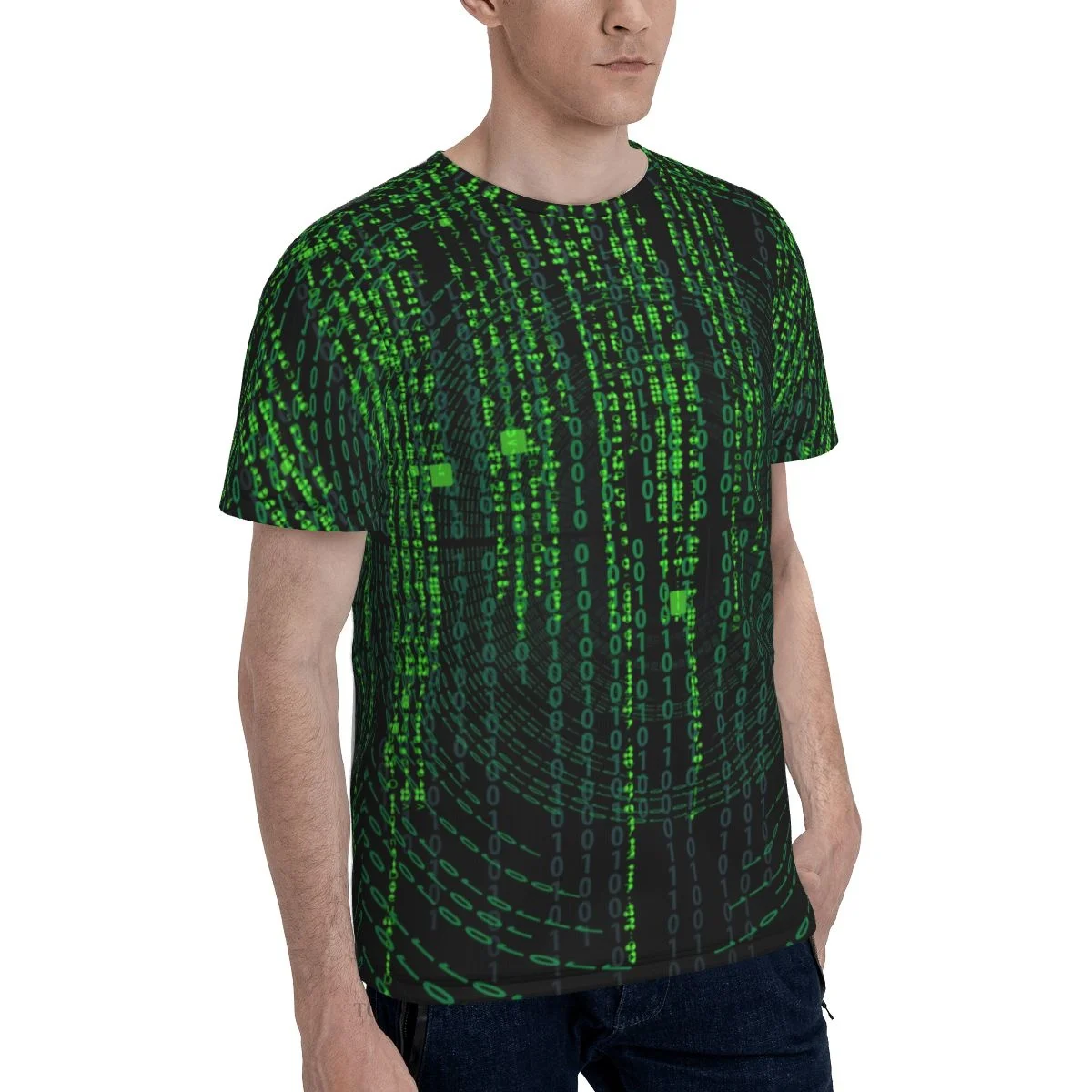 Camiseta de poliéster con estampado 3D de The Matrix para hombre, ropa de secado rápido para deportes al aire libre, Camiseta holgada informal,