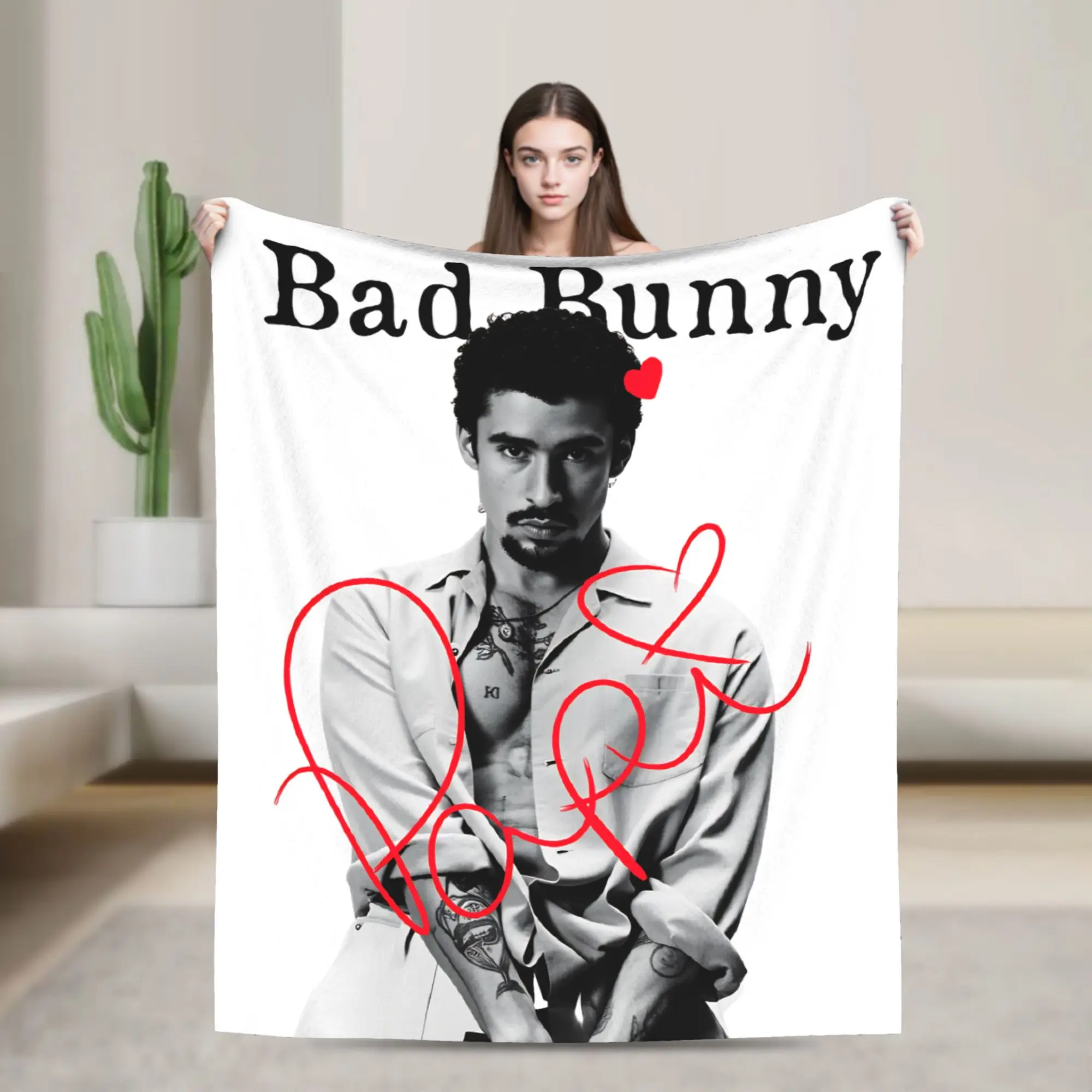 Singer Bads Bunnys Blanket Quality Warm  Bedding Throws Winter Picnic Outdoor Funny Bedspread