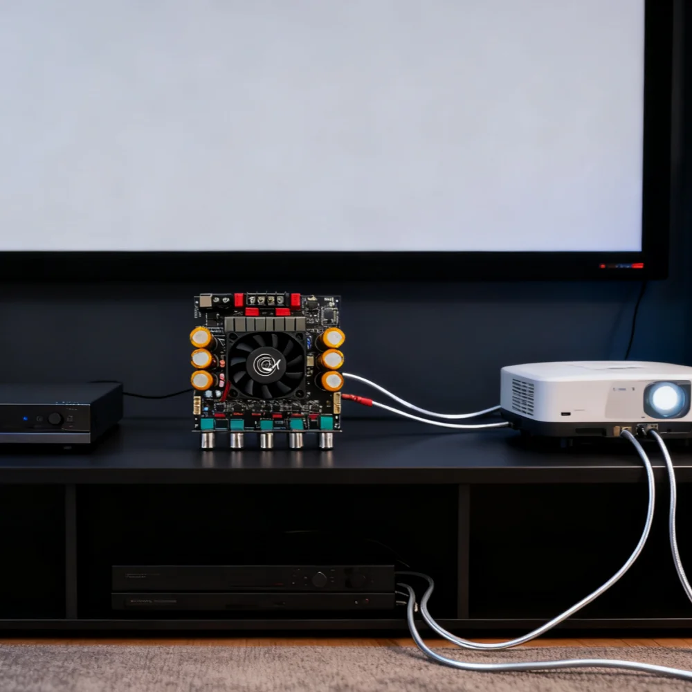 ZK-SUB1200Q بلوتوث مكبر للصوت مجلس 600WX2 المزدوج TPA3255 رقائق APTX-HD فك مضخم الصوت لأنظمة عالية الدقة 2.1 قناة