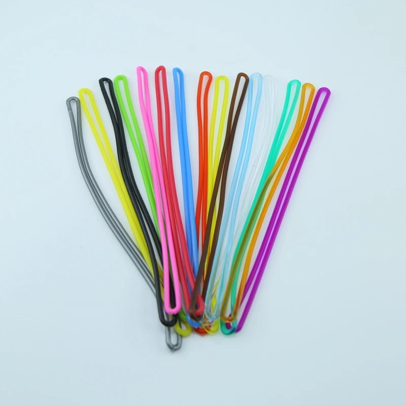 100PCS Eco-friendly Luggage Tag Plastic Loop PVC Worm Straps Comply with US Standards 15 Colors