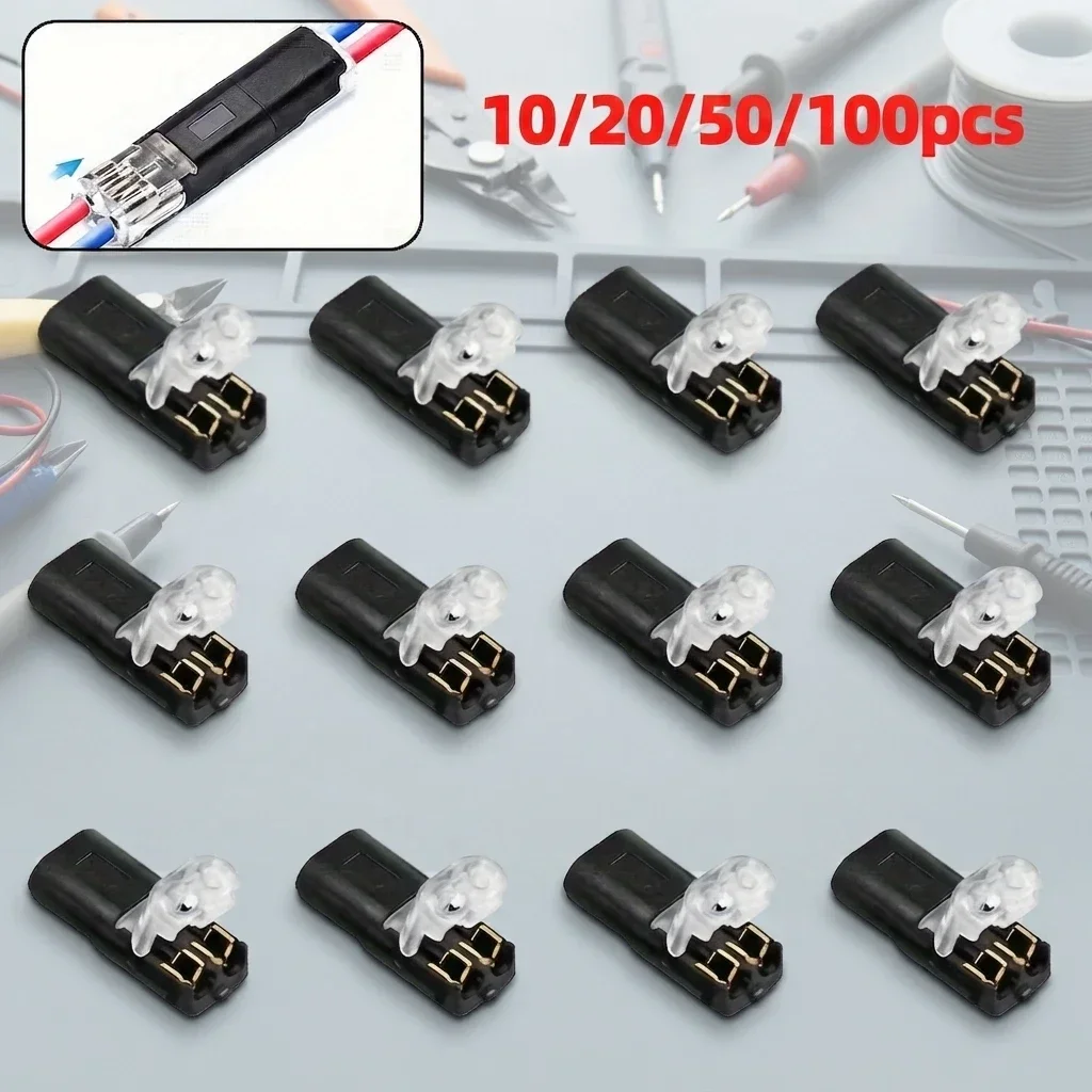 10 100PCS Connettori a Filo con Blocco, Terminali a Giunzione Rapida a 2 Pin