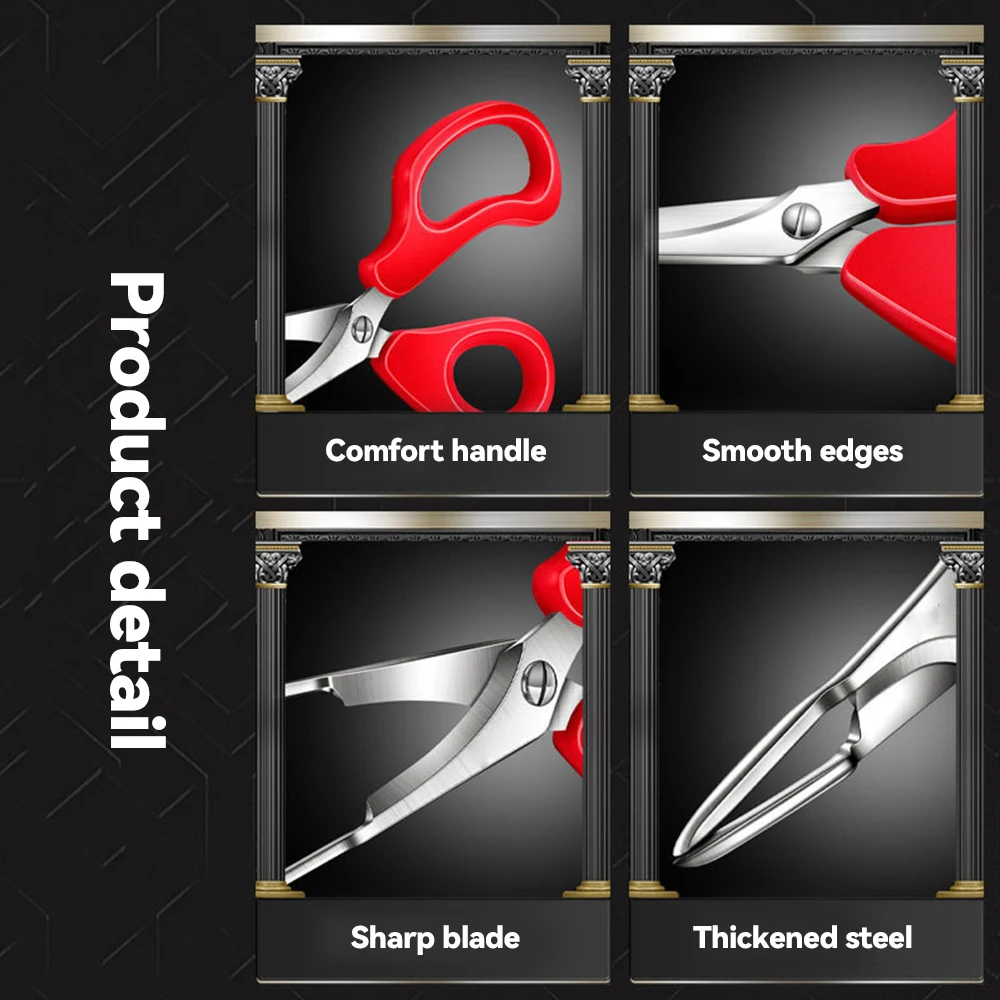 Stainless Steel Seafood Scissors Shears Snip Shells Seafood Tools Lobster Fish Prawn Peeler Shrimp Crab Kitchen Accessories