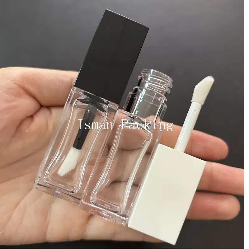 50Pcs white black lip gloss tube containers concealer bottles packaging refillable empty liquid lipstick lip oil tubes 8ml