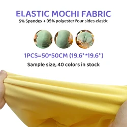 40 kleuren 50x50cm Stretch Mochi Gladde Minky Stof Hopen 95% Polyester 5% Spandex Stretch 4 Side Pluche Stof Voor Diy Naaien Speelgoed