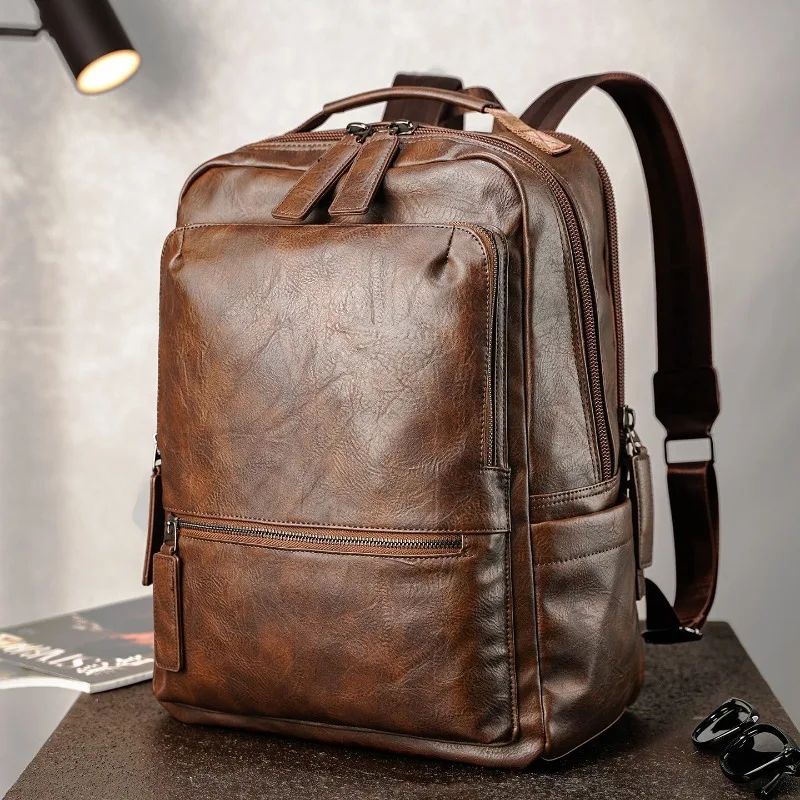 Vintage Men's Backpack Large Capacity Travel Backpacks Men Multiple Compartments Business Laptop Backpacks Male Schoolbags