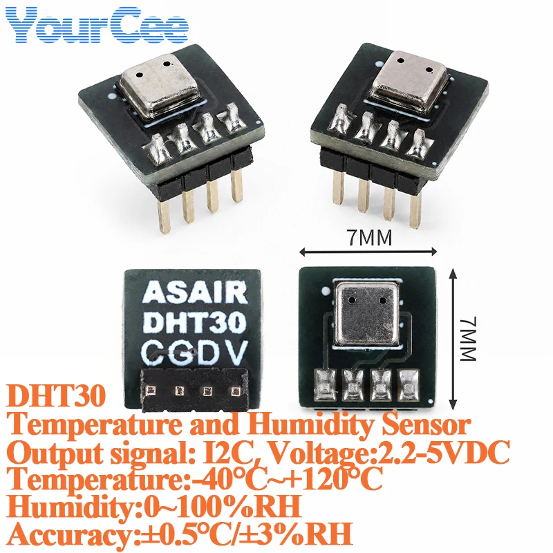 20PCS/1PC DHT30 Temperature and Humidity Sensor Module IIC I2C Signal Digital Output Industrial-Grade Indoor Sensor Module